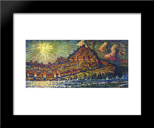 Genoese Fortress 20x24 Black Modern Wood Framed Art Print Poster by Bogaevsky, Konstantin