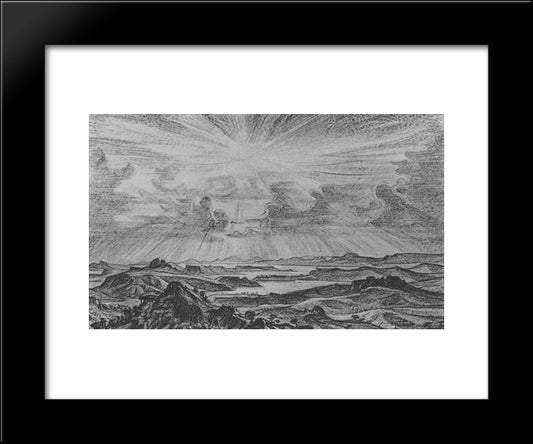 Landscape. Sun. 20x24 Black Modern Wood Framed Art Print Poster by Bogaevsky, Konstantin