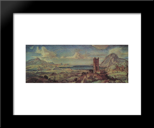Mountain Landscape With Sea Bay 20x24 Black Modern Wood Framed Art Print Poster by Bogaevsky, Konstantin