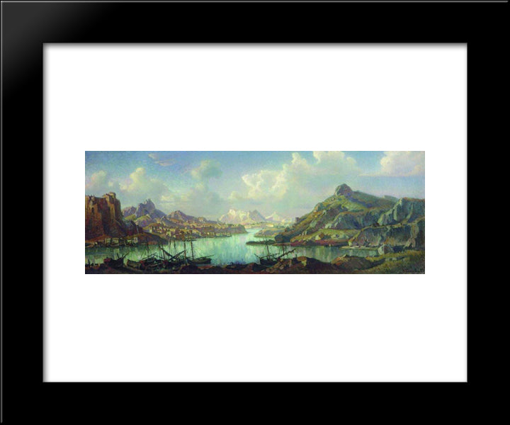 Old Harbor 20x24 Black Modern Wood Framed Art Print Poster by Bogaevsky, Konstantin