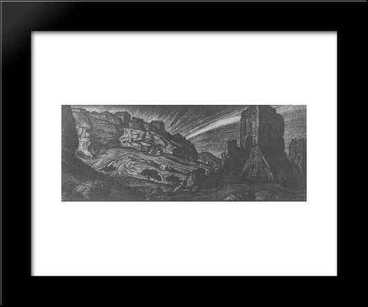 Old Town 20x24 Black Modern Wood Framed Art Print Poster by Bogaevsky, Konstantin