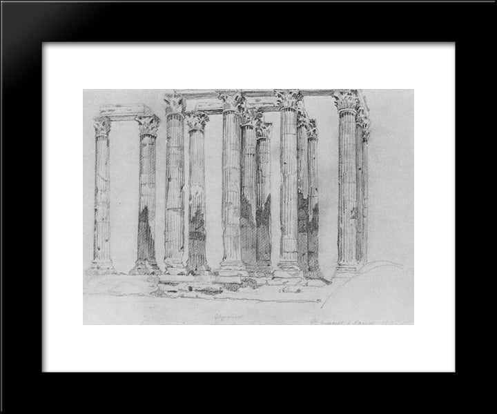Ruins Of A Temple 20x24 Black Modern Wood Framed Art Print Poster by Bogaevsky, Konstantin