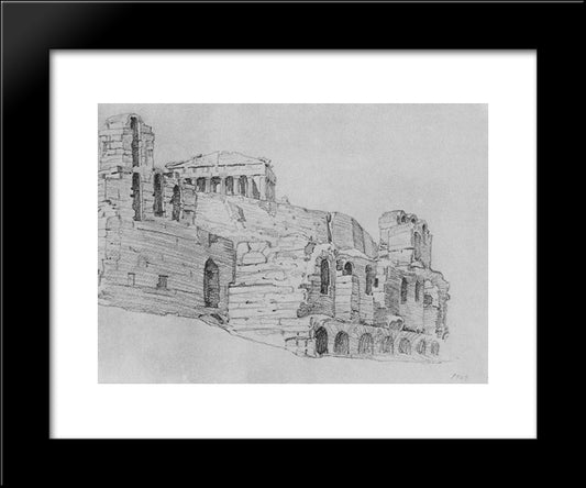 Ruins Of An Old Temple 20x24 Black Modern Wood Framed Art Print Poster by Bogaevsky, Konstantin