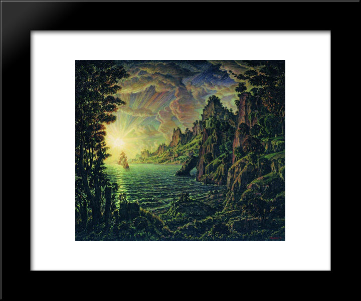 Ships 20x24 Black Modern Wood Framed Art Print Poster by Bogaevsky, Konstantin