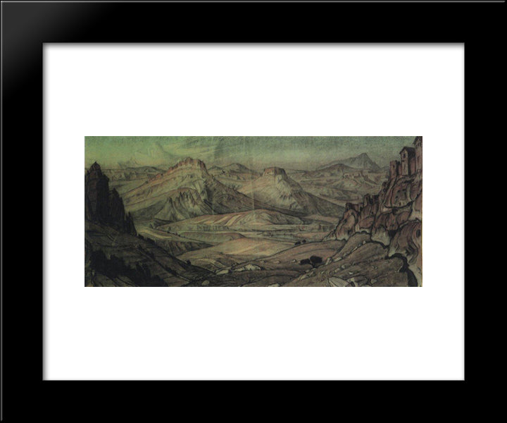 Sketch For A Mural 'Crimea' 20x24 Black Modern Wood Framed Art Print Poster by Bogaevsky, Konstantin