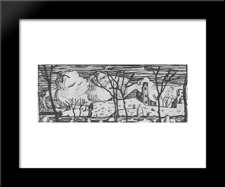 The Desert 20x24 Black Modern Wood Framed Art Print Poster by Bogaevsky, Konstantin