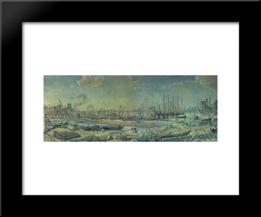 The Industrial Landscape 20x24 Black Modern Wood Framed Art Print Poster by Bogaevsky, Konstantin