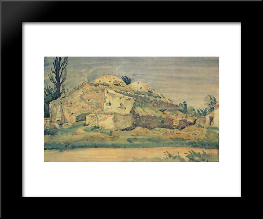 The Old Bathhouses In Karasubazar 20x24 Black Modern Wood Framed Art Print Poster by Bogaevsky, Konstantin