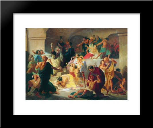 Christian Martyrs In The Colosseum 20x24 Black Modern Wood Framed Art Print Poster by Flavitsky, Konstantin Dmitriyevich