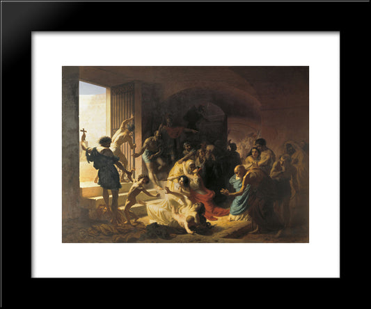 Christian Martyrs In The Colosseum 20x24 Black Modern Wood Framed Art Print Poster by Flavitsky, Konstantin Dmitriyevich