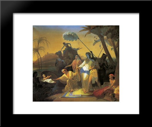 Pharaoh'S Daughter Finding Baby Moses 20x24 Black Modern Wood Framed Art Print Poster by Flavitsky, Konstantin Dmitriyevich
