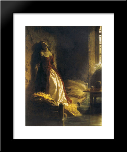 Princess Tarakanova, In The Peter And Paul Fortress At The Time Of The Flood 20x24 Black Modern Wood Framed Art Print Poster by Flavitsky, Konstantin Dmitriyevich