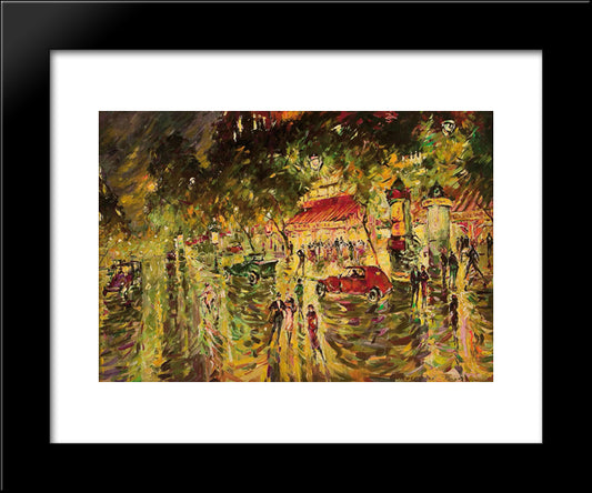A Boulevard In Paris 20x24 Black Modern Wood Framed Art Print Poster by Korovin, Konstantin