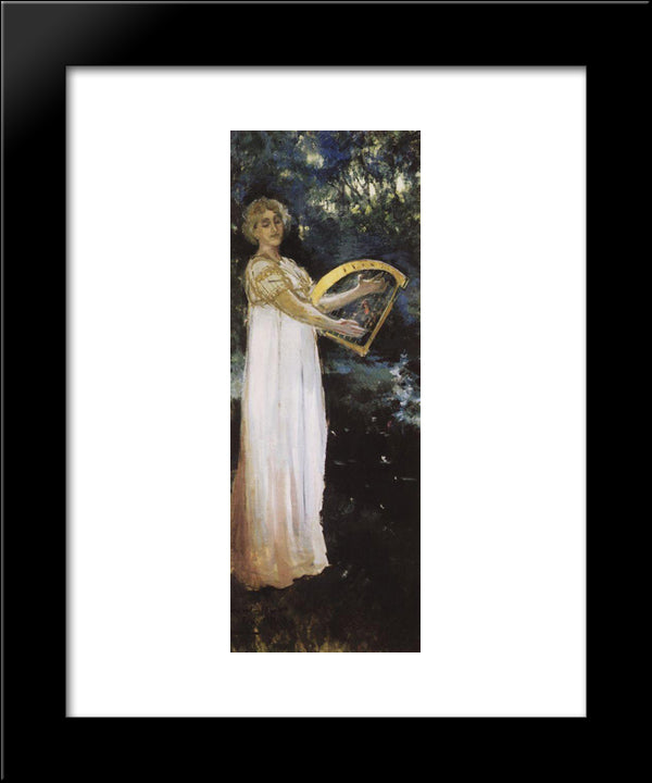 A Muse 20x24 Black Modern Wood Framed Art Print Poster by Korovin, Konstantin