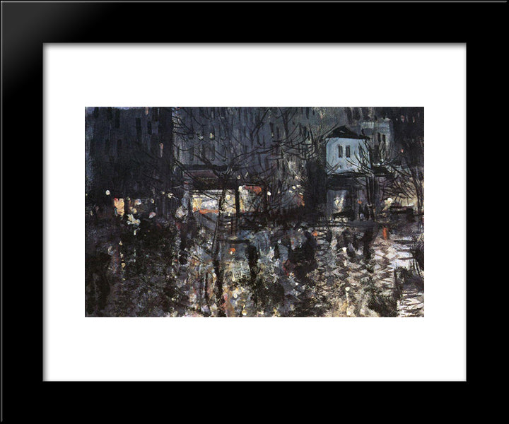 After The Rain.Paris 20x24 Black Modern Wood Framed Art Print Poster by Korovin, Konstantin