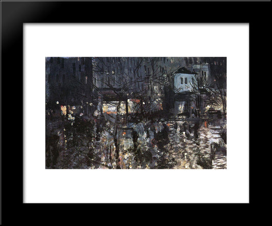 After The Rain.Paris 20x24 Black Modern Wood Framed Art Print Poster by Korovin, Konstantin