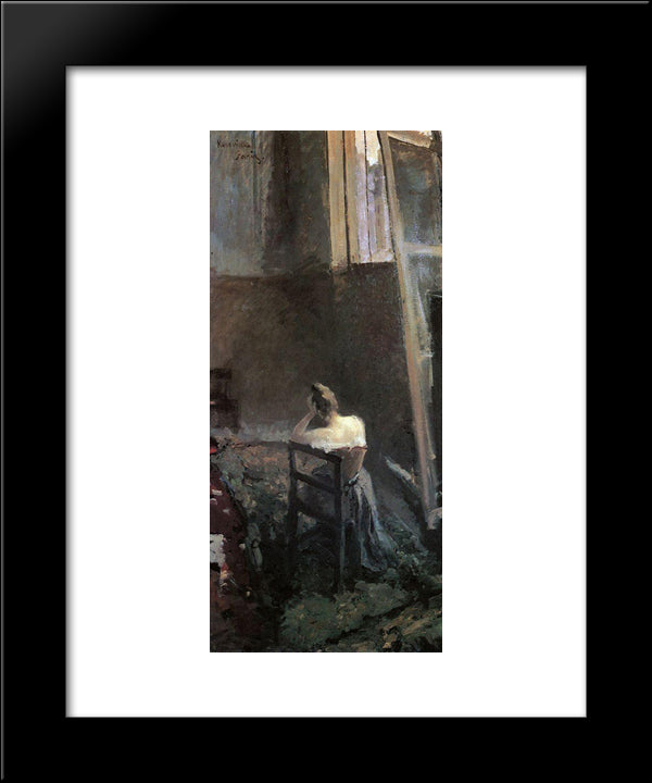 An Artist`S Studio 20x24 Black Modern Wood Framed Art Print Poster by Korovin, Konstantin