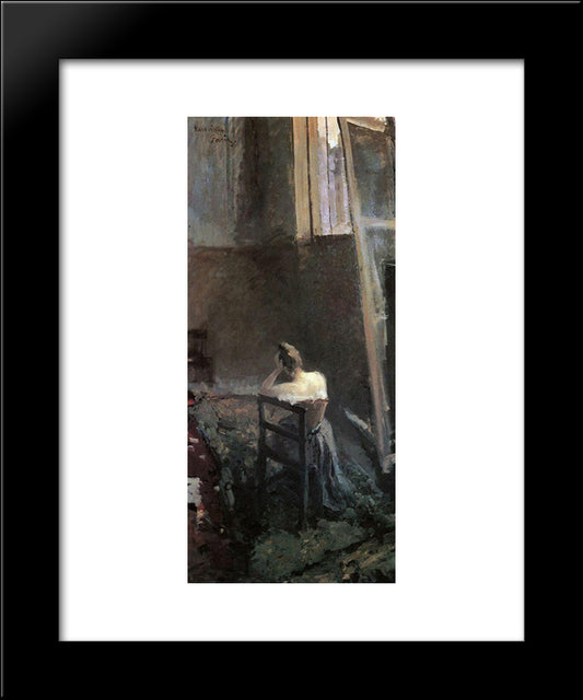 An Artist`S Studio 20x24 Black Modern Wood Framed Art Print Poster by Korovin, Konstantin