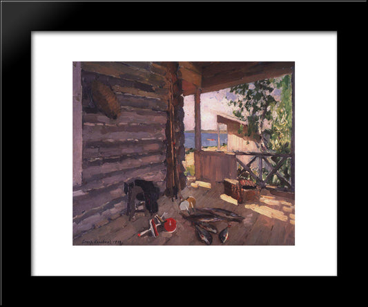 At Senezhskom Lake 20x24 Black Modern Wood Framed Art Print Poster by Korovin, Konstantin