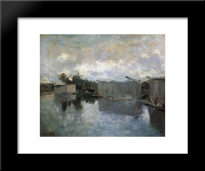 Bath Houses 20x24 Black Modern Wood Framed Art Print Poster by Korovin, Konstantin