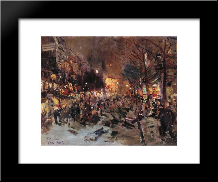 Boulevard In Paris 20x24 Black Modern Wood Framed Art Print Poster by Korovin, Konstantin