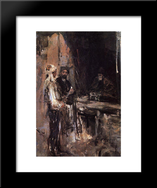 Buying A Dagger 20x24 Black Modern Wood Framed Art Print Poster by Korovin, Konstantin