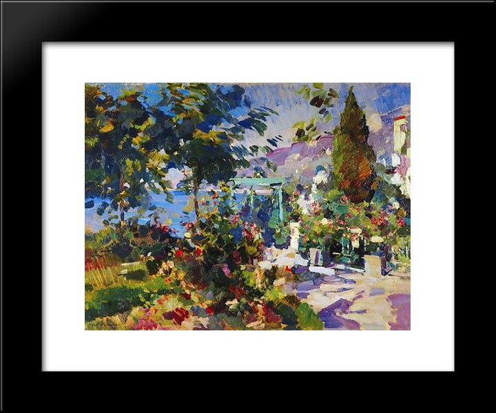 Crimea.Gursuf 20x24 Black Modern Wood Framed Art Print Poster by Korovin, Konstantin