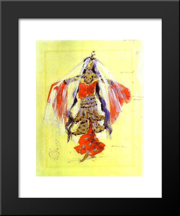 Dancer.Costume Design For Rubinstein`S Opera 20x24 Black Modern Wood Framed Art Print Poster by Korovin, Konstantin