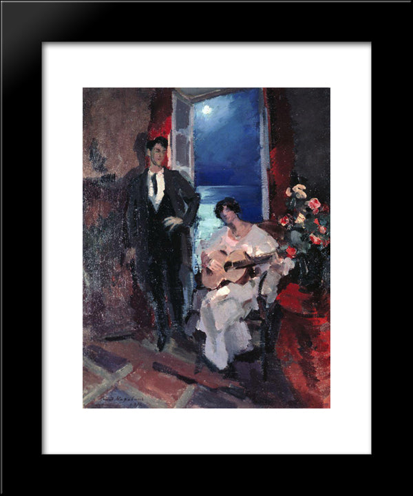 Evening 20x24 Black Modern Wood Framed Art Print Poster by Korovin, Konstantin