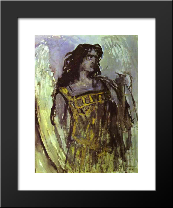 Fedor Shalaypin As Demon In Rubinstein`S Opera 20x24 Black Modern Wood Framed Art Print Poster by Korovin, Konstantin