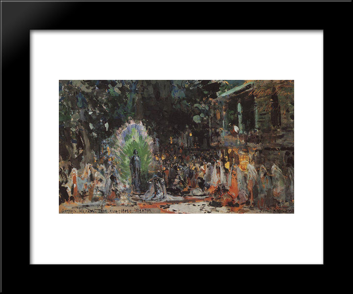 Gudal`S-Castle 20x24 Black Modern Wood Framed Art Print Poster by Korovin, Konstantin