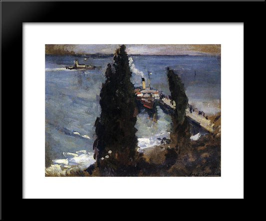 Gursuf Evening 20x24 Black Modern Wood Framed Art Print Poster by Korovin, Konstantin