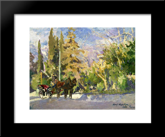 Gurzuf 20x24 Black Modern Wood Framed Art Print Poster by Korovin, Konstantin