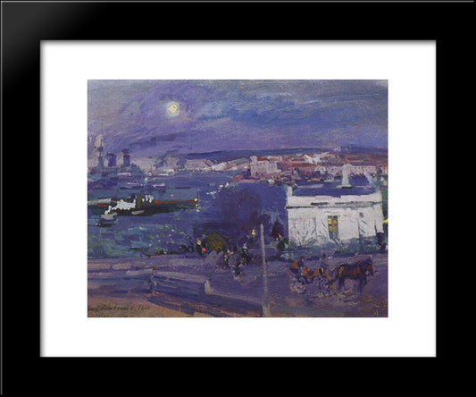 Harbour At Sevastopol 20x24 Black Modern Wood Framed Art Print Poster by Korovin, Konstantin