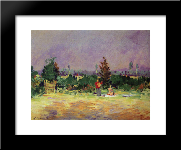 Hot Day At Moscow 20x24 Black Modern Wood Framed Art Print Poster by Korovin, Konstantin