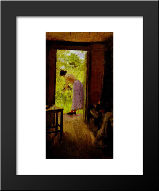 In A Summer Cottage 20x24 Black Modern Wood Framed Art Print Poster by Korovin, Konstantin