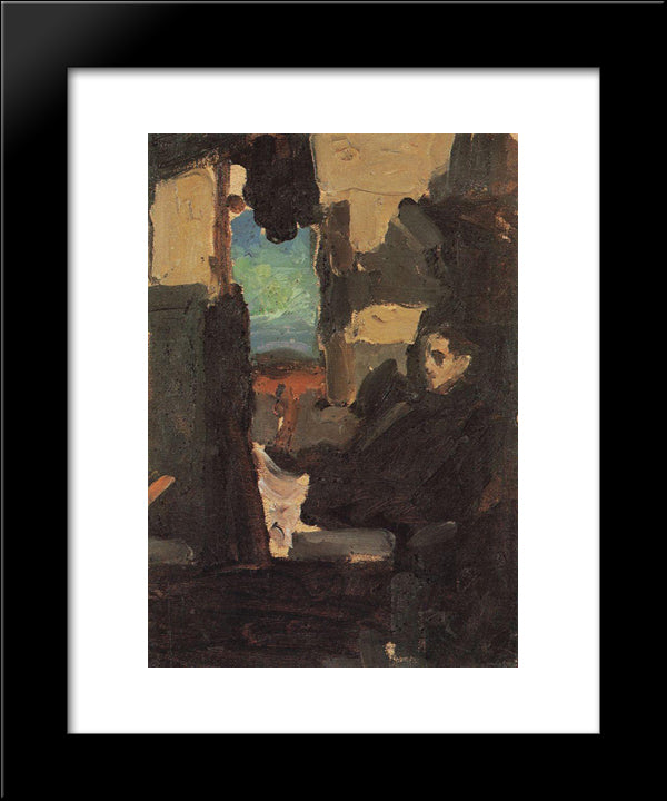 In Conjunction 20x24 Black Modern Wood Framed Art Print Poster by Korovin, Konstantin