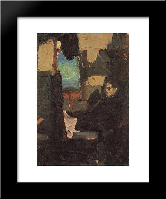 In Conjunction 20x24 Black Modern Wood Framed Art Print Poster by Korovin, Konstantin