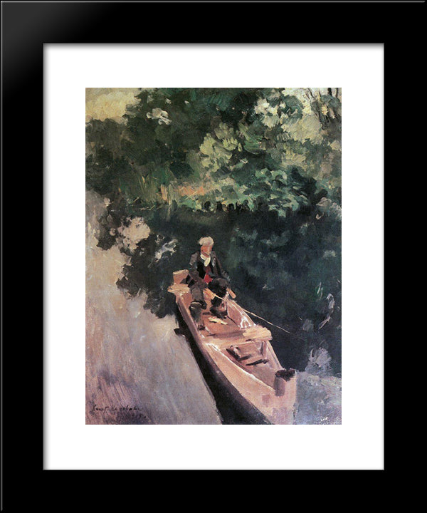 In The Boat 20x24 Black Modern Wood Framed Art Print Poster by Korovin, Konstantin