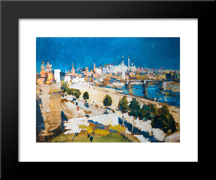 Kremlin View From Cathedral Of Christ The Saviour 20x24 Black Modern Wood Framed Art Print Poster by Korovin, Konstantin
