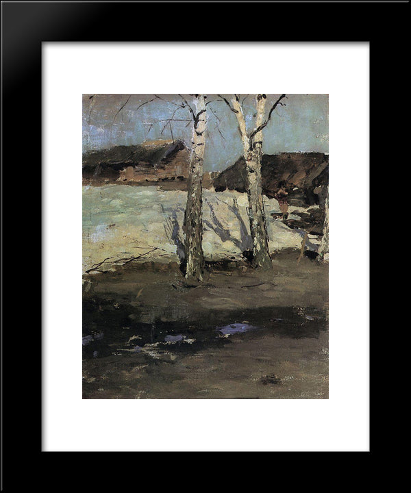 Last Snow 20x24 Black Modern Wood Framed Art Print Poster by Korovin, Konstantin