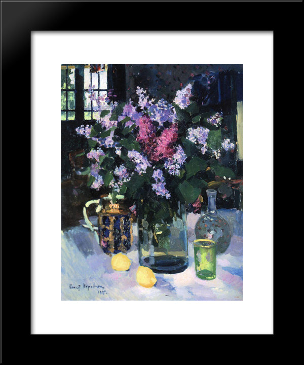 Lilacs 20x24 Black Modern Wood Framed Art Print Poster by Korovin, Konstantin