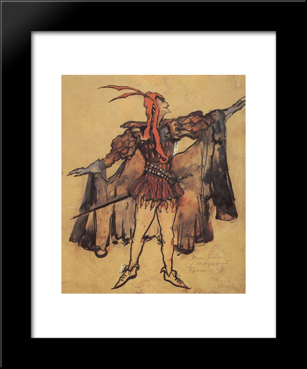 Mephistopheles 20x24 Black Modern Wood Framed Art Print Poster by Korovin, Konstantin