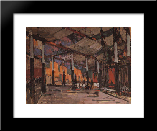 Military Tent Mato 20x24 Black Modern Wood Framed Art Print Poster by Korovin, Konstantin