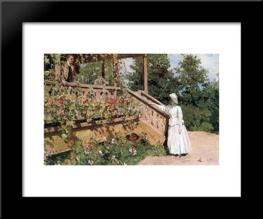 Nasturtium 20x24 Black Modern Wood Framed Art Print Poster by Korovin, Konstantin