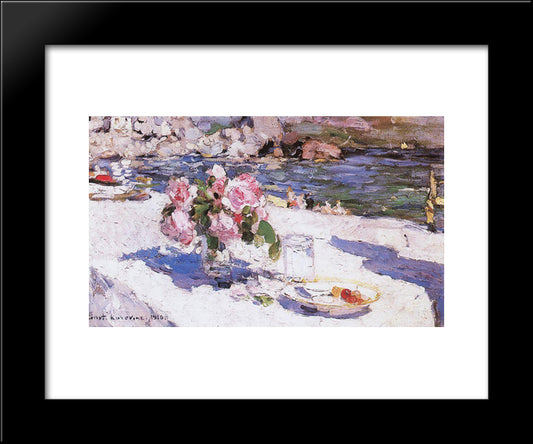 On A Sea Shore 20x24 Black Modern Wood Framed Art Print Poster by Korovin, Konstantin
