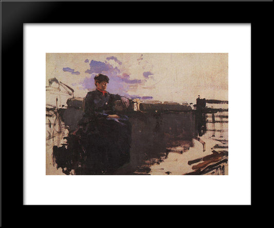 On The Road 20x24 Black Modern Wood Framed Art Print Poster by Korovin, Konstantin