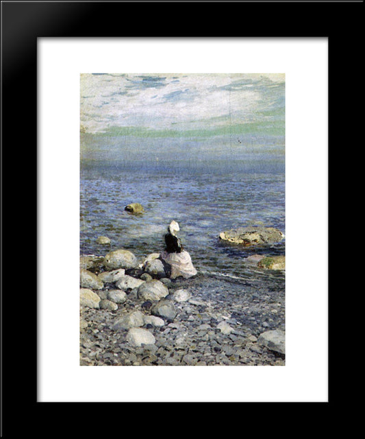 On The Shore Of The Black Sea 20x24 Black Modern Wood Framed Art Print Poster by Korovin, Konstantin