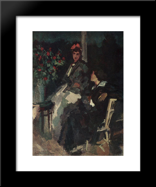 On The Terrace 20x24 Black Modern Wood Framed Art Print Poster by Korovin, Konstantin