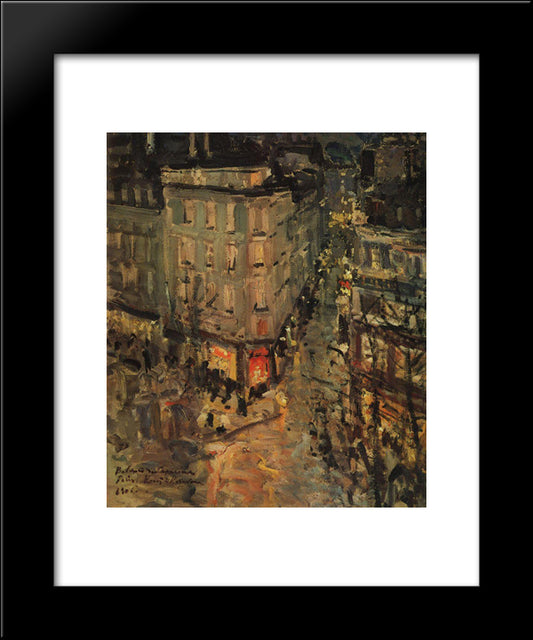 Paris.Boulevard Des Capucines. 20x24 Black Modern Wood Framed Art Print Poster by Korovin, Konstantin
